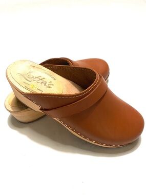 Lotta From Stockholm Brown Leather Clogs EU 37 Swedish Classic Slip-On